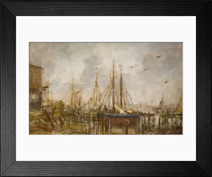 Framed Print : A Shipyard, Shoreham, Sussex, 1926. Creator: Philip Wilson Steer Framed Print : A Shipyard, Shoreham, Sussex, 1926. Creator: Philip Wilson Steer