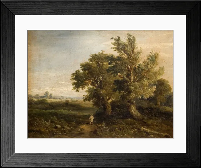 Framed Print : Landscape With Trees, 1863. Creator: Samuel Restell Lines Framed Print : Landscape With Trees, 1863. Creator: Samuel Restell Lines
