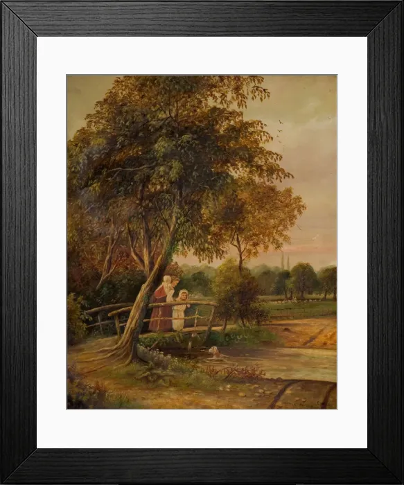 Framed Print : Hobmore Road Ford, 1860-1900. Creator: E Watts Framed Print : Hobmore Road Ford, 1860-1900. Creator: E Watts