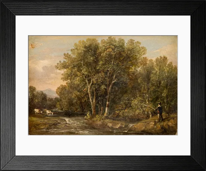 Framed Print : Wooded Landscape, 1851. Creator: William Bath Framed Print : Wooded Landscape, 1851. Creator: William Bath