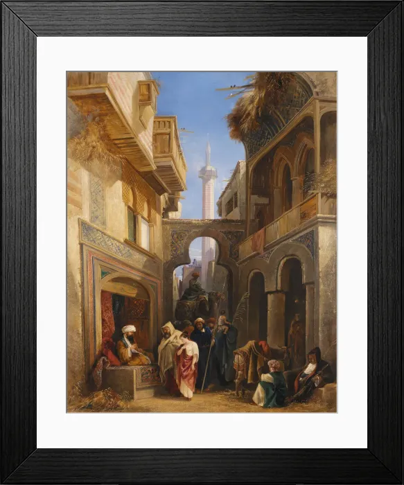 Framed Print : Street Scene in Cairo, 1839. Creator: William James Muller Framed Print : Street Scene in Cairo, 1839. Creator: William James Muller