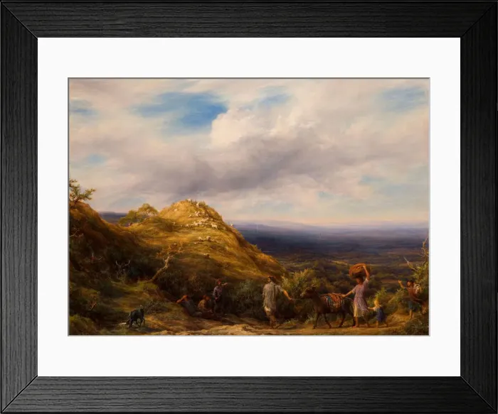 Framed Print : A Wooded Valley and Hill, 1865. Creator: William Linnell Framed Print : A Wooded Valley and Hill, 1865. Creator: William Linnell