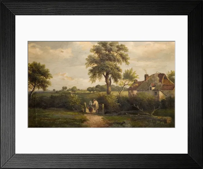 Framed Print : Cottage Scene, Marston Green, 1870. Creator: W P Cartwright Framed Print : Cottage Scene, Marston Green, 1870. Creator: W P Cartwright