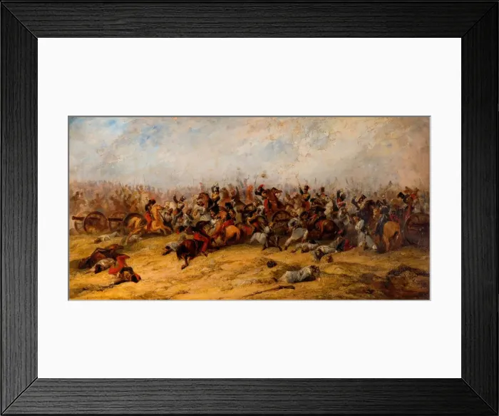 Framed Print : The Conflict at the Guns, Balaclava, 1854. Creator: George Jones Framed Print : The Conflict at the Guns, Balaclava, 1854. Creator: George Jones