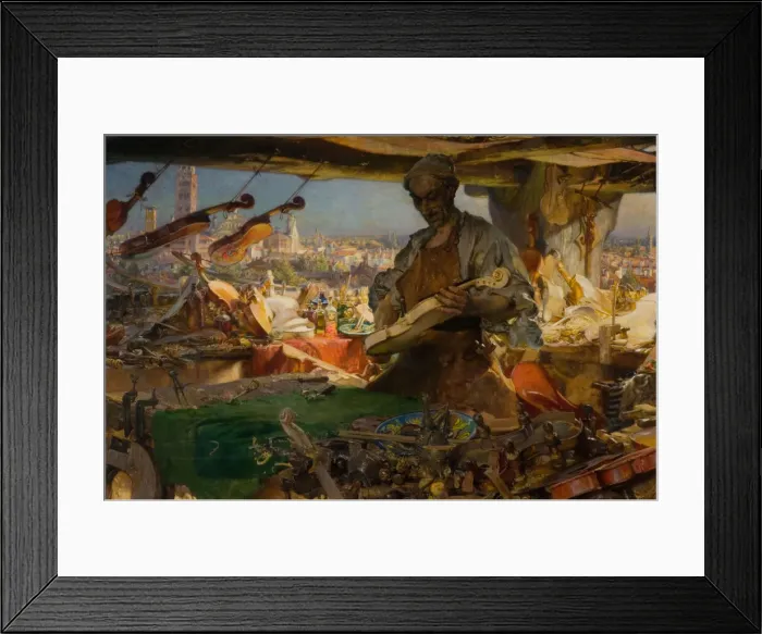 Framed Print : Stradivarius in his Workshop, 1913. Creator: Edgar Bundy Framed Print : Stradivarius in his Workshop, 1913. Creator: Edgar Bundy
