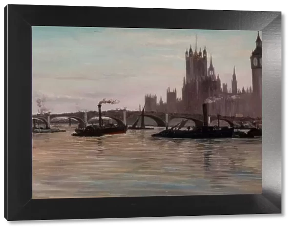 The Thames at Westminster, 1878. Creator: Edwin Edwards