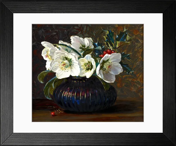 Framed Print : Christmas Roses, 1880. Creator: Florence Westwood Whitfield Framed Print : Christmas Roses, 1880. Creator: Florence Westwood Whitfield