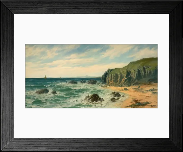 Framed Print : Coastal Scene, 1887. Creator: Edward Moore Framed Print : Coastal Scene, 1887. Creator: Edward Moore
