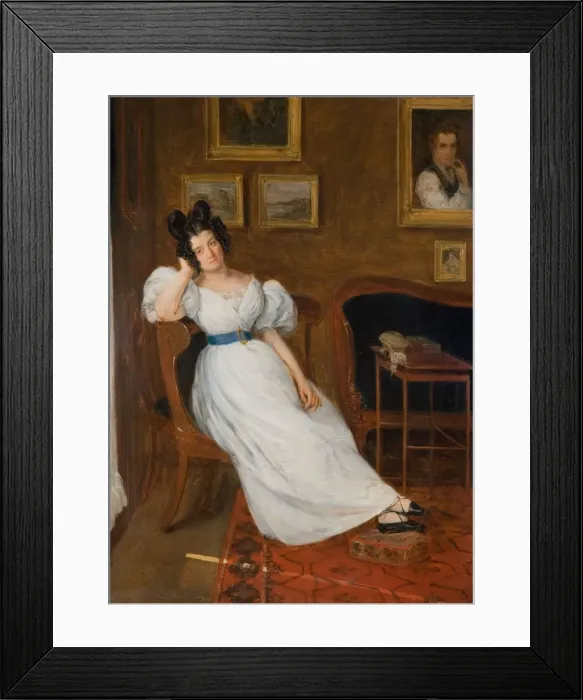 Framed Print : Portrait of Madame Simon, 1850. Creator: Eugene Delacroix Framed Print : Portrait of Madame Simon, 1850. Creator: Eugene Delacroix