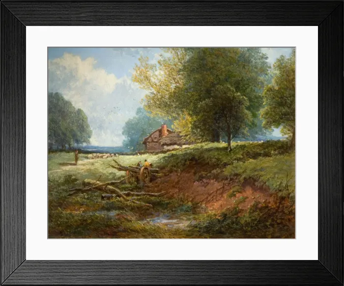 Framed Print : Meadow Scene, 1880. Creator: Edwin Taylor Framed Print : Meadow Scene, 1880. Creator: Edwin Taylor