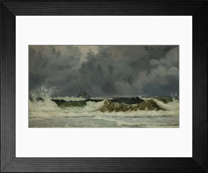 Framed Print : Rough Weather - The Coast Of Jutland, 1884. Creator: Whitworth Wallis