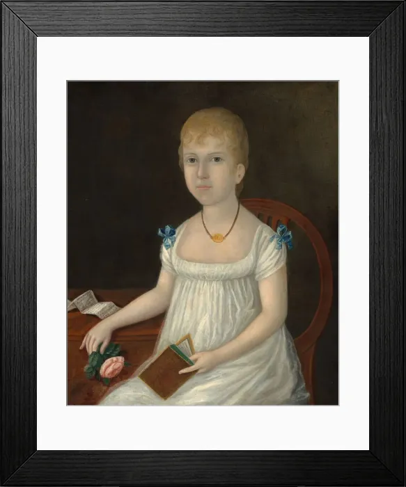 Framed Print : Adelina Morton, c. 1810. Creator: Joshua Johnson Framed Print : Adelina Morton, c. 1810. Creator: Joshua Johnson