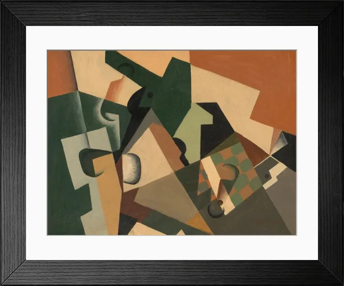 Framed Print : Glass and Checkerboard, c. 1917. Creator: Juan Gris Framed Print : Glass and Checkerboard, c. 1917. Creator: Juan Gris
