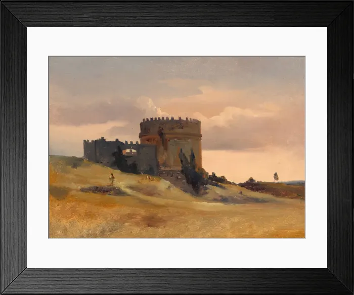 Framed Print : The Tomb of Caecilia Metella, c. 1830. Creator: Leon-Francois-Antoine Fleury Framed Print : The Tomb of Caecilia Metella, c. 1830. Creator: Leon-Francois-Antoine Fleury