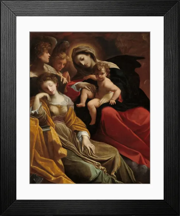 Framed Print : The Dream of Saint Catherine of Alexandria, c. 1593. Creator: Lodovico Carracci Framed Print : The Dream of Saint Catherine of Alexandria, c. 1593. Creator: Lodovico Carracci