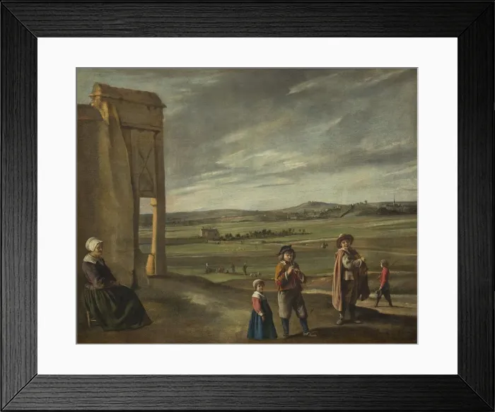 Framed Print : Landscape with Peasants, c. 1640. Creator: Louis Le Nain Framed Print : Landscape with Peasants, c. 1640. Creator: Louis Le Nain