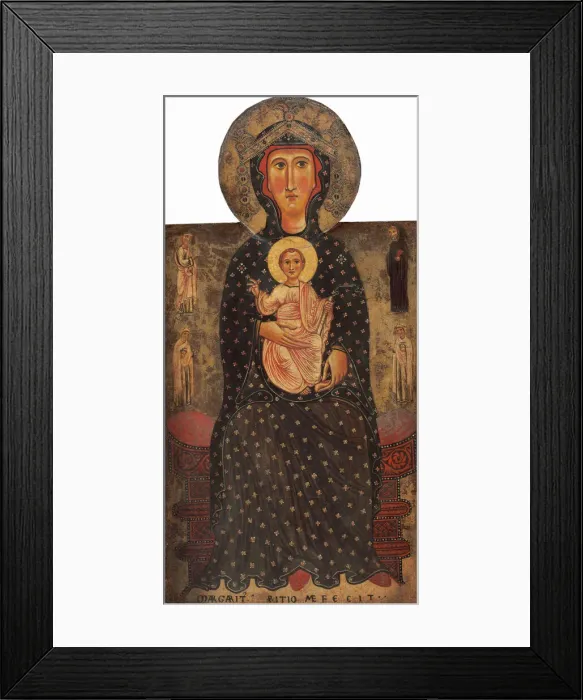 Framed Print : Madonna and Child Enthroned with Four Saints, c. 1240 / 1245. Creator: Margarito d Arezzo Framed Print : Madonna and Child Enthroned with Four Saints, c. 1240 / 1245. Creator: Margarito d Arezzo