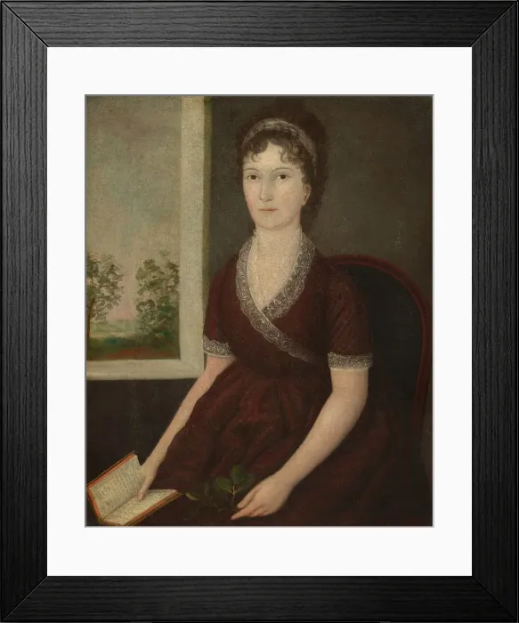 Framed Print : Sarah Ogden Gustin, c. 1805. Creator: Joshua Johnson Framed Print : Sarah Ogden Gustin, c. 1805. Creator: Joshua Johnson