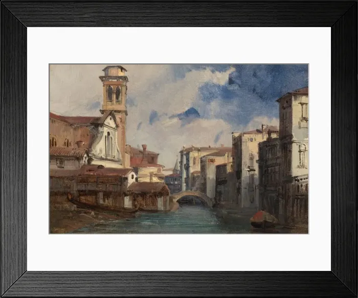 Framed Print : The Church of San Trovaso, Venice, c. 1830. Creator: Jules-Romain Joyant Framed Print : The Church of San Trovaso, Venice, c. 1830. Creator: Jules-Romain Joyant