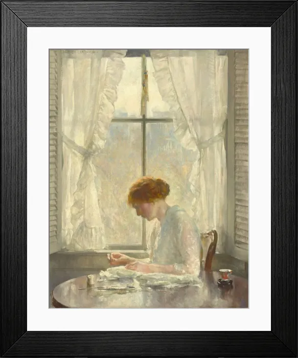 Framed Print : The Seamstress, 1916. Creator: Joseph Rodefer DeCamp Framed Print : The Seamstress, 1916. Creator: Joseph Rodefer DeCamp