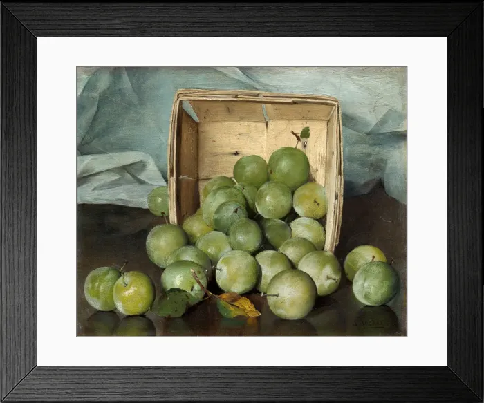 Framed Print : Green Plums, c. 1885. Creator: Joseph Decker Framed Print : Green Plums, c. 1885. Creator: Joseph Decker