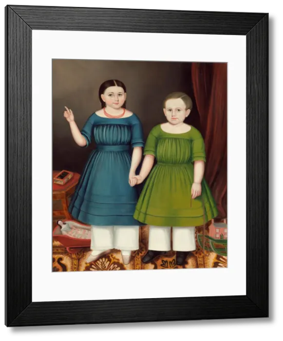 Framed Print : Mary and Francis Wilcox, 1845. Creator: Joseph Whiting Stock Framed Print : Mary and Francis Wilcox, 1845. Creator: Joseph Whiting Stock