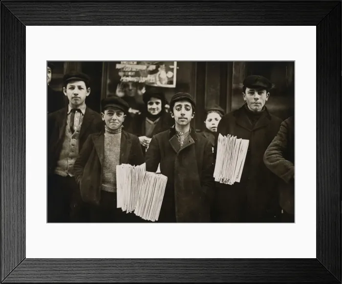 Framed Print : Hartford Newsboys, 1909. Creator: Lewis Wickes Hine Framed Print : Hartford Newsboys, 1909. Creator: Lewis Wickes Hine