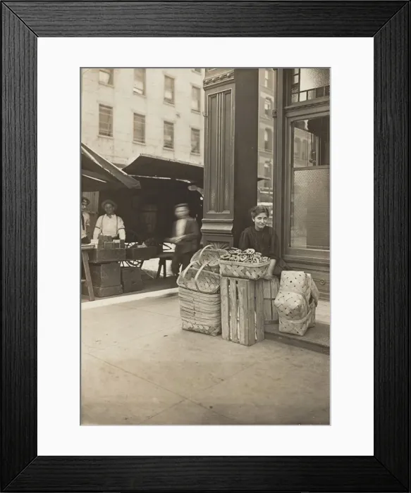 Framed Print : Lena Lochiavo - 11 years old, basket (and pretzel) seller Framed Print : Lena Lochiavo - 11 years old, basket (and pretzel) seller