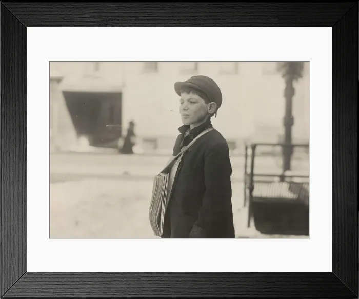 Framed Print : Tony Casale, Bologna, 11 years old been selling newspapers for 4 years Framed Print : Tony Casale, Bologna, 11 years old been selling newspapers for 4 years