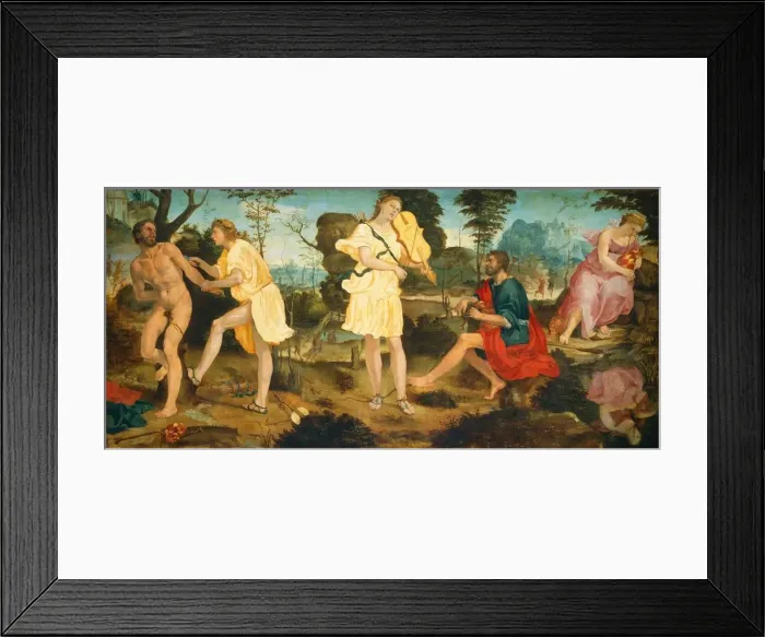 Framed Print : Apollo and Marsyas, c. 1540. Creator: Michelangelo Anselmi Framed Print : Apollo and Marsyas, c. 1540. Creator: Michelangelo Anselmi
