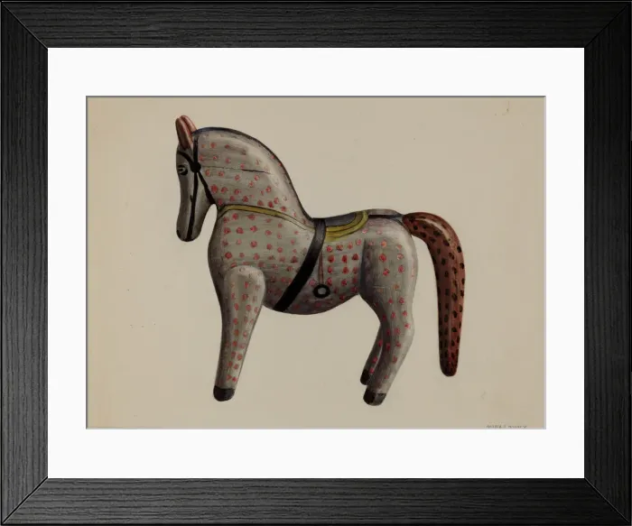 Framed Print : Toy Horse, c. 1937. Creator: Mina Lowry Framed Print : Toy Horse, c. 1937. Creator: Mina Lowry