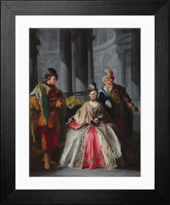 Framed Print : Three Figures Dressed for a Masquerade, c. 1740s. Creator: Louis-Joseph Le Lorrain Framed Print : Three Figures Dressed for a Masquerade, c. 1740s. Creator: Louis-Joseph Le Lorrain