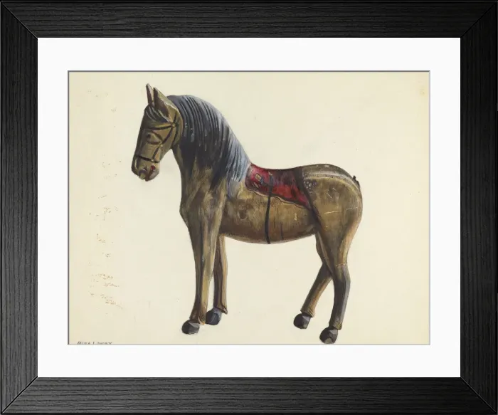 Framed Print : Toy Horse, c. 1939. Creator: Mina Lowry Framed Print : Toy Horse, c. 1939. Creator: Mina Lowry