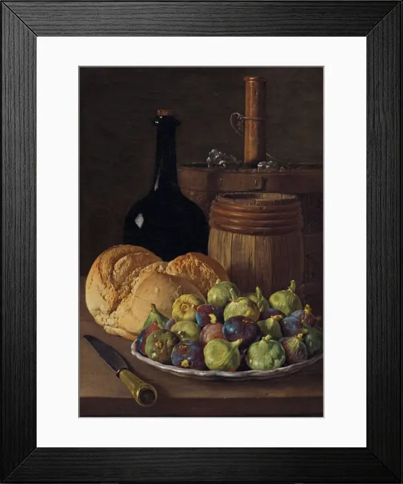 Framed Print : Still Life with Figs and Bread, c. 1770. Creator: Luis Melendez Framed Print : Still Life with Figs and Bread, c. 1770. Creator: Luis Melendez