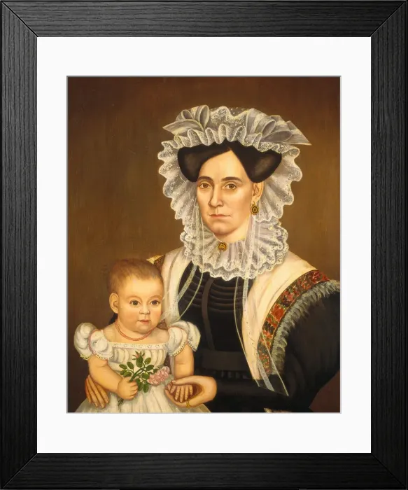 Framed Print : Aphia Salisbury Rich and Baby Edward, c. 1833. Creator: Milton W. Hopkins Framed Print : Aphia Salisbury Rich and Baby Edward, c. 1833. Creator: Milton W. Hopkins