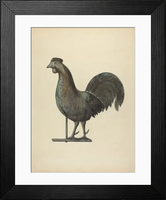 Framed Print : Weather Vane Finial, c. 1938. Creator: Mina Lowry Framed Print : Weather Vane Finial, c. 1938. Creator: Mina Lowry