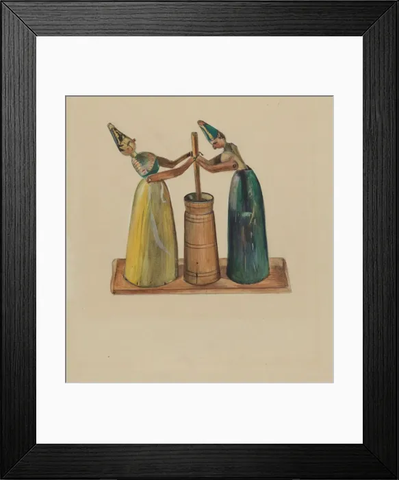 Framed Print : Woman Churning, c. 1936. Creator: Mina Lowry Framed Print : Woman Churning, c. 1936. Creator: Mina Lowry