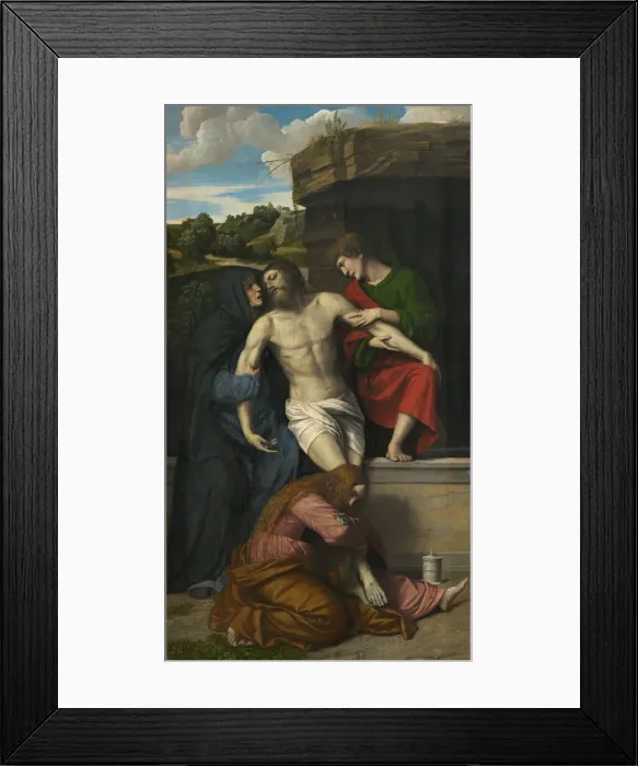 Framed Print : Pieta, 1520s. Creator: Moretto da Brescia Framed Print : Pieta, 1520s. Creator: Moretto da Brescia