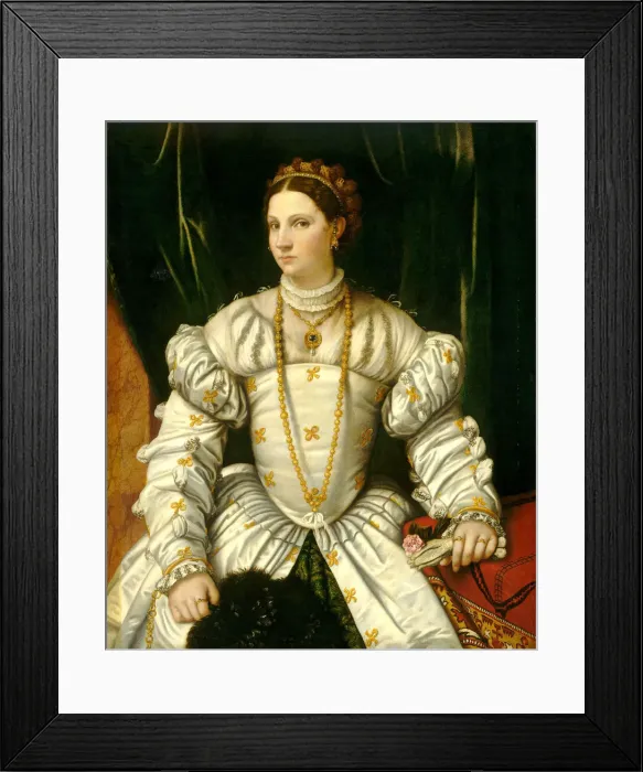 Framed Print : Portrait of a Lady in White, c. 1540. Creator: Moretto da Brescia Framed Print : Portrait of a Lady in White, c. 1540. Creator: Moretto da Brescia