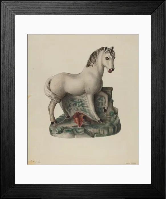Framed Print : Chalkware Horse, 1935 / 1942. Creator: Mina Lowry Framed Print : Chalkware Horse, 1935 / 1942. Creator: Mina Lowry