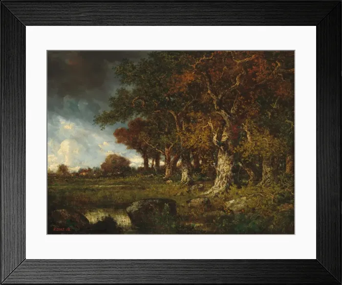 Framed Print : The Edge of the Forest at Les Monts-Girard, Fontainebleau, 1868. Creator: Narcisse Virgile Diaz de la Pena Framed Print : The Edge of the Forest at Les Monts-Girard, Fontainebleau, 1868. Creator: Narcisse Virgile Diaz de la Pena