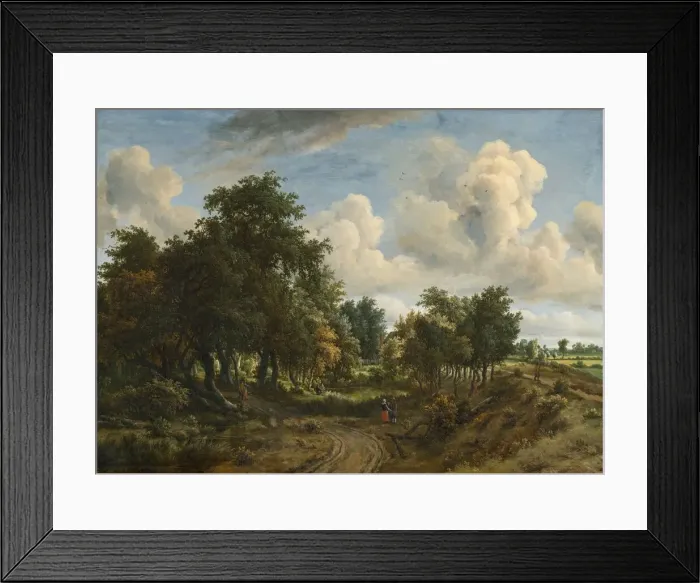 Framed Print : A Wooded Landscape, 1663. Creator: Meindert Hobbema Framed Print : A Wooded Landscape, 1663. Creator: Meindert Hobbema
