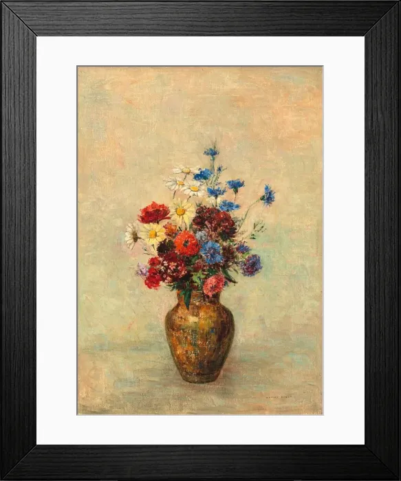 Framed Print : Flowers in a Vase, c. 1910. Creator: Odilon Redon Framed Print : Flowers in a Vase, c. 1910. Creator: Odilon Redon