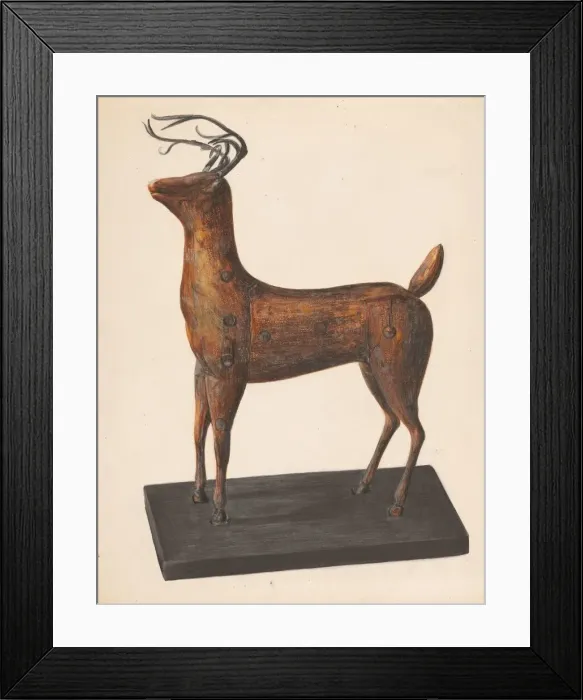 Framed Print : Figure of a Deer, c. 1937. Creator: Mina Lowry Framed Print : Figure of a Deer, c. 1937. Creator: Mina Lowry