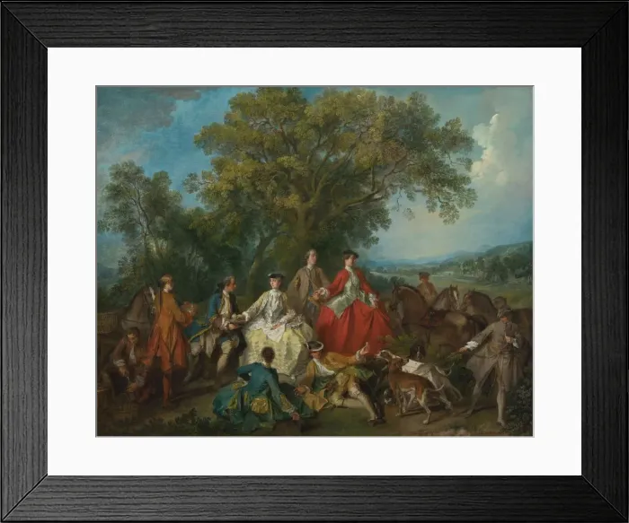 Framed Print : Picnic after the Hunt, probably c. 1735 / 1740. Creator: Nicolas Lancret Framed Print : Picnic after the Hunt, probably c. 1735 / 1740. Creator: Nicolas Lancret