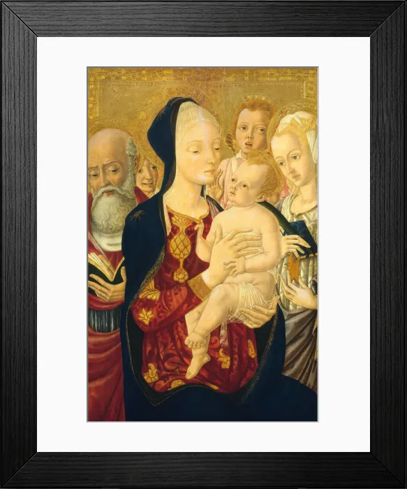 Framed Print : Madonna and Child with Saint Jerome, Saint Catherine of Alexandria, and Angels, c Framed Print : Madonna and Child with Saint Jerome, Saint Catherine of Alexandria, and Angels, c