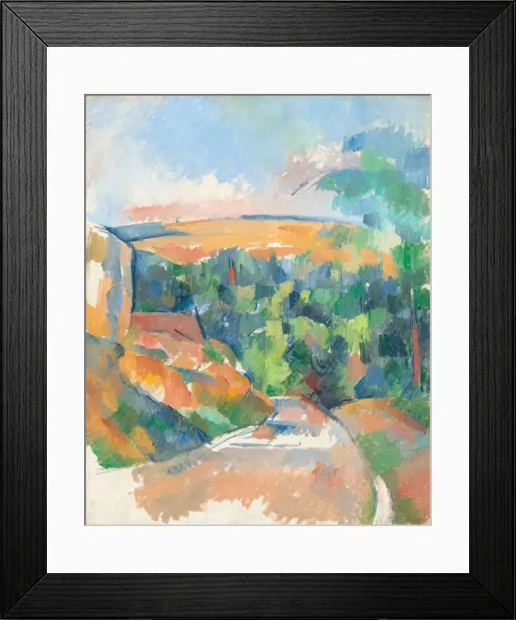 Framed Print : The Bend in the Road, 1900 / 1906. Creator: Paul Cezanne Framed Print : The Bend in the Road, 1900 / 1906. Creator: Paul Cezanne
