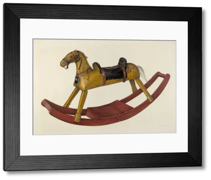 Framed Print : Rocking Horse, c. 1941. Creator: Mina Lowry Framed Print : Rocking Horse, c. 1941. Creator: Mina Lowry