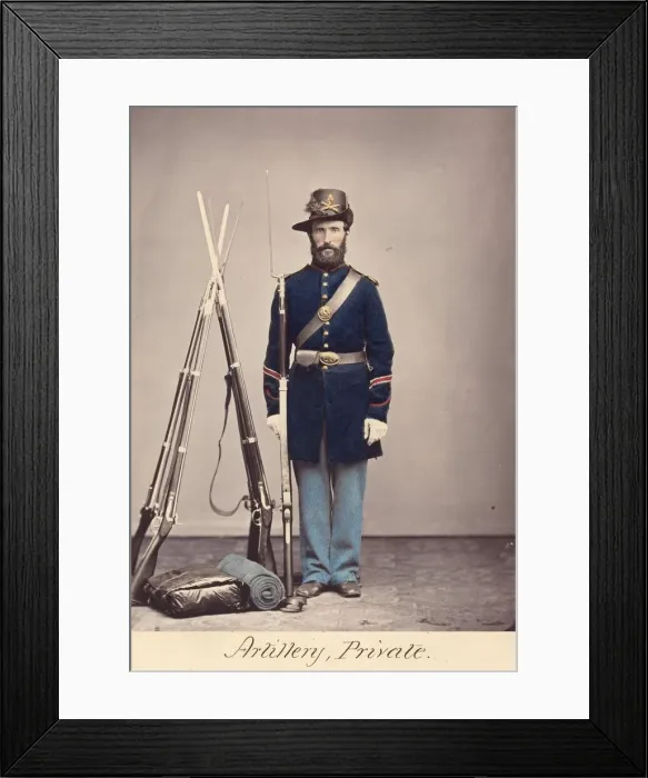Framed Print : Artillery, Private, 1866. Creator: Oliver H. Willard Framed Print : Artillery, Private, 1866. Creator: Oliver H. Willard