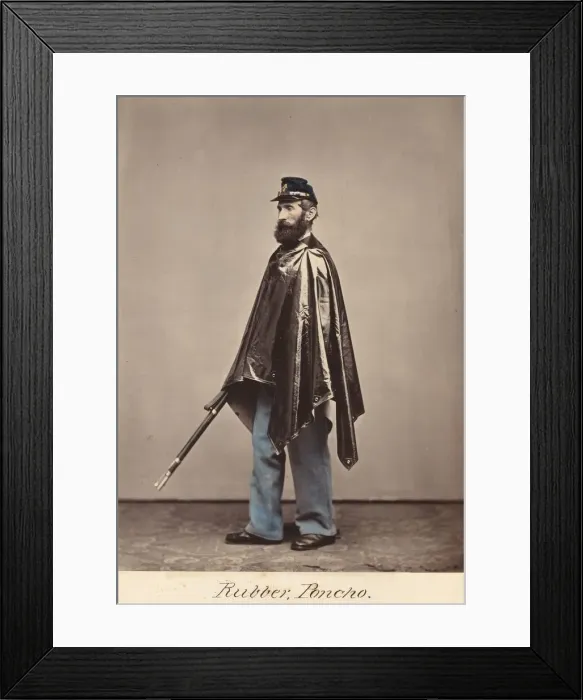 Framed Print : Rubber Poncho, 1866. Creator: Oliver H. Willard Framed Print : Rubber Poncho, 1866. Creator: Oliver H. Willard